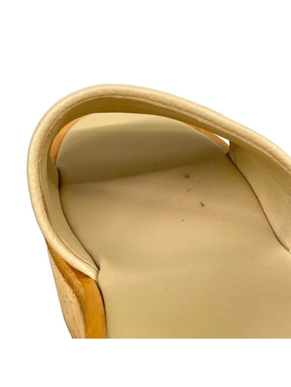 Dior Sandals 37 D Way Beige Wedge Sole Leather